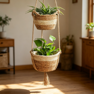 Hanging Seagrass Planter Basket, 2 Sizes, Beige
